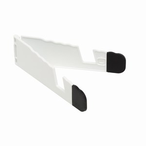 Opvouwbare kunststof tablet-steun UPRIGHT. Zwart, Wit.
