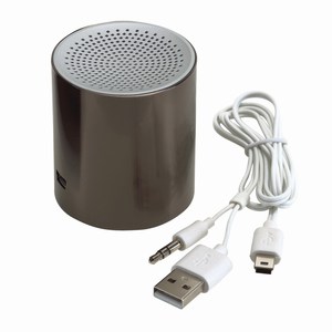 Cilindervormige minispeaker BLUE DANCE. Zilver.