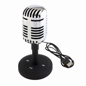 Retrostijl bluetooth speaker MICROPHONE. Zwart.