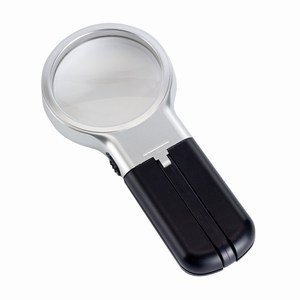 Vergrootglas SHERLOCK. Zilver, Zwart.
