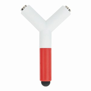 Koptelefoon splitter en touch pen, rood