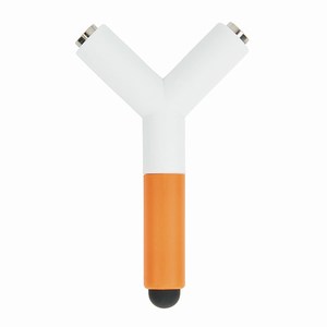 Koptelefoon splitter en touch pen, oranje