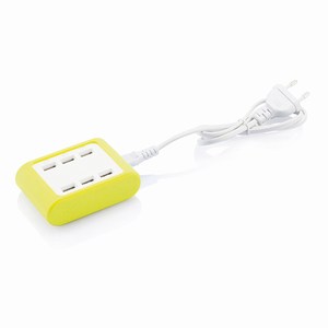 USB oplader met 6 poorten, limegroen