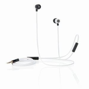 In-ear oordopjes met platte kabel, wit