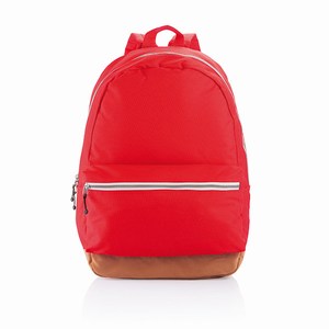 PVC vrije rugtas met verwisselbare zipper pullers, rood