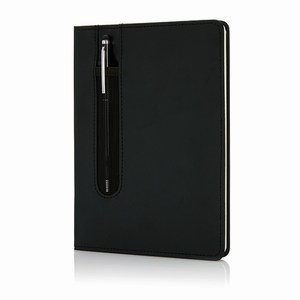 Deluxe A5 notitieboek met stylus pen, zwart