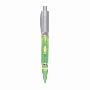 Balpen met verlichting. Groen, Zilver.