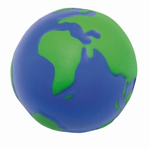 Anti stress bal Globus, blauw, groen