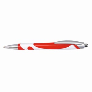 Zwartschrijvende balpen Modern, wit, rood