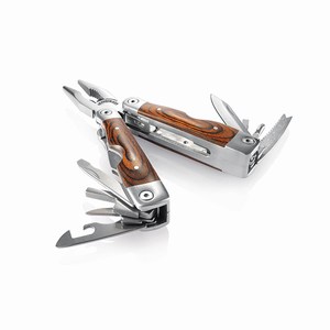 Multitool Aluminium met ingelegd hout beige