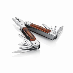 Multitool RVS met ingelegd hout beige